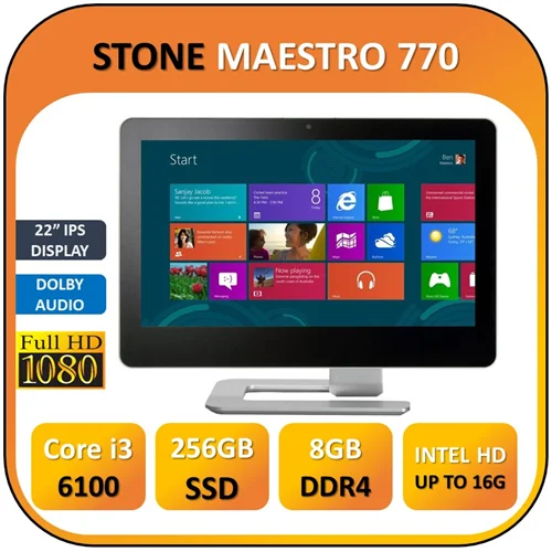 آل این وان استوک استون  22 اینچ ALLINONE STONE MAESTRO 770/Core i3 6100/RAM 8/ 256G SSD
