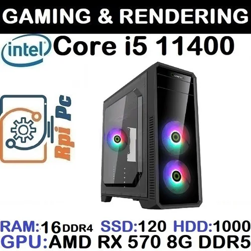 سیستم گیمینگ GAMING PC CORE i5 11400 | RAM 32| RX 570 8G DDR5