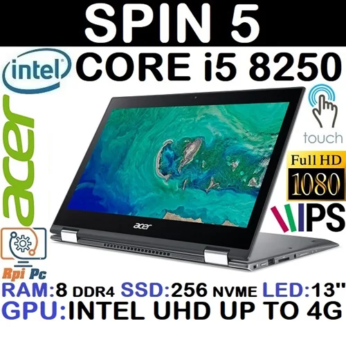 لپ تاپ استوک ایسر LAPTOP ACER SPIN 5 | Core i5-8250 | RAM 8 | SSD 256