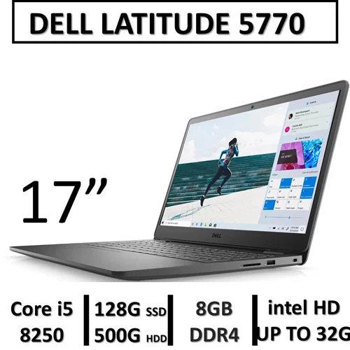 لپ تاپ استوک دل LAPTOP DELL INSPIRON 5770 | INTEL CORE i5-8250U | 8GB RAM DDR4 | 128GB SSD M2| 500G HDD | 17" FHD