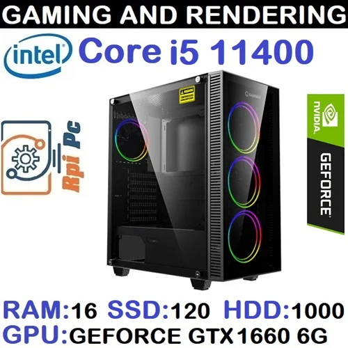 سیستم گیمینگ GAMING PC CORE i5 11400 | RAM 16 | GTX 1660
