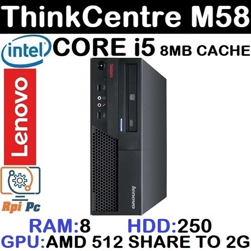 کیس استوک وارداتی LENOVO THINK CENTRE با پردازشگر Core i5 رم8 گرافیک AMD 512MB هارد250
