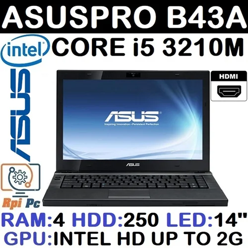 لپ تاپ استوک ایسوس LAPTOP ASUS B43A | Core i5-3210 | RAM 4