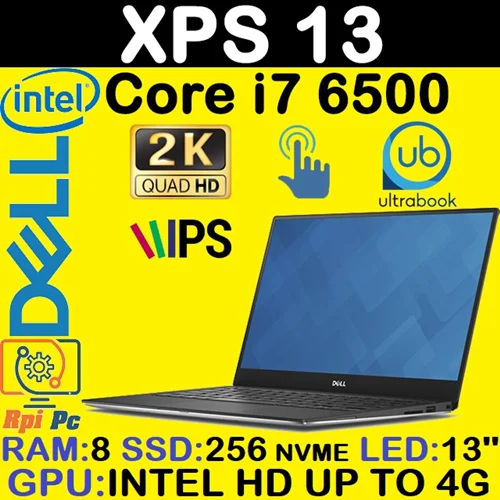 لپ تاپ استوک دل  DELL XPS 13 9350 | Core i7-6500 | RAM 8 | SSD 256 | TOUCH