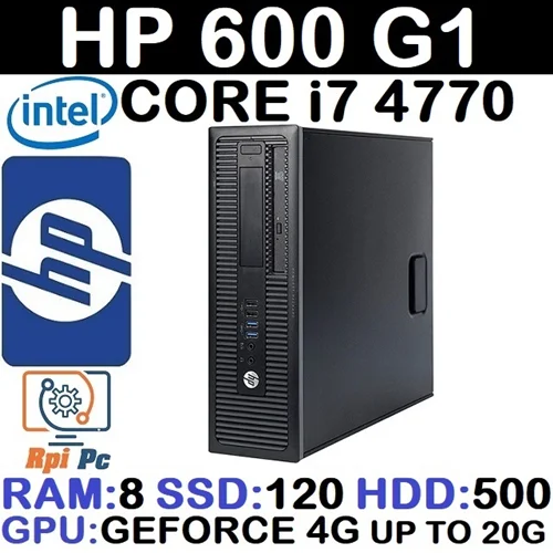 کیس استوک وارداتی HP 600 G1 با پردازشگر Core i7 نسل 4 رم8 گرافیک GEFORCE 4G هارد500G + SSD 120G