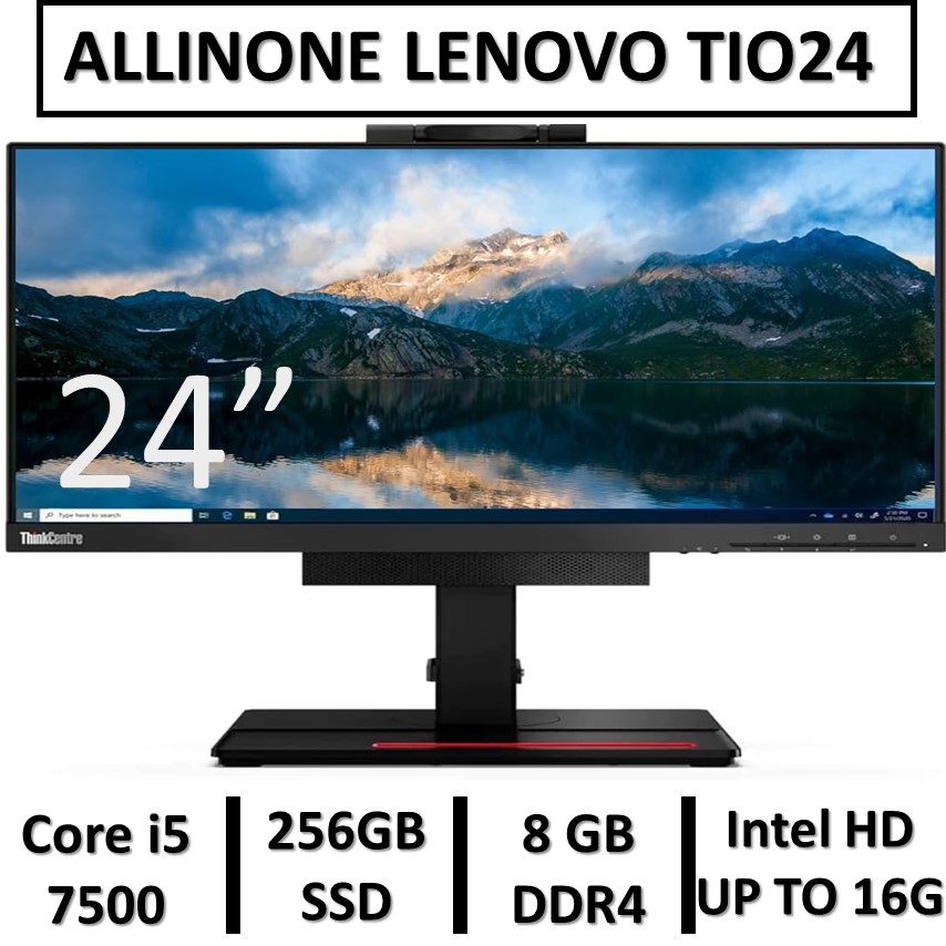 آل این وان استوک لنوو 24 اینچ نسل هفتم فریم لس  USED  ALLINONE LENOVO THINK CENTER  TIO24/CPU Core i5 7500/RAM 8/ 256G SSD