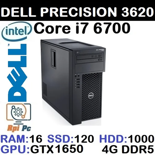 کیس استوک وارداتی DELL PRECISION 3620 با پردازشگر Core i7 نسل 6 رم16 هارد120G SSD+1000G HDD گرافیک GTX 1650 4G DDR5