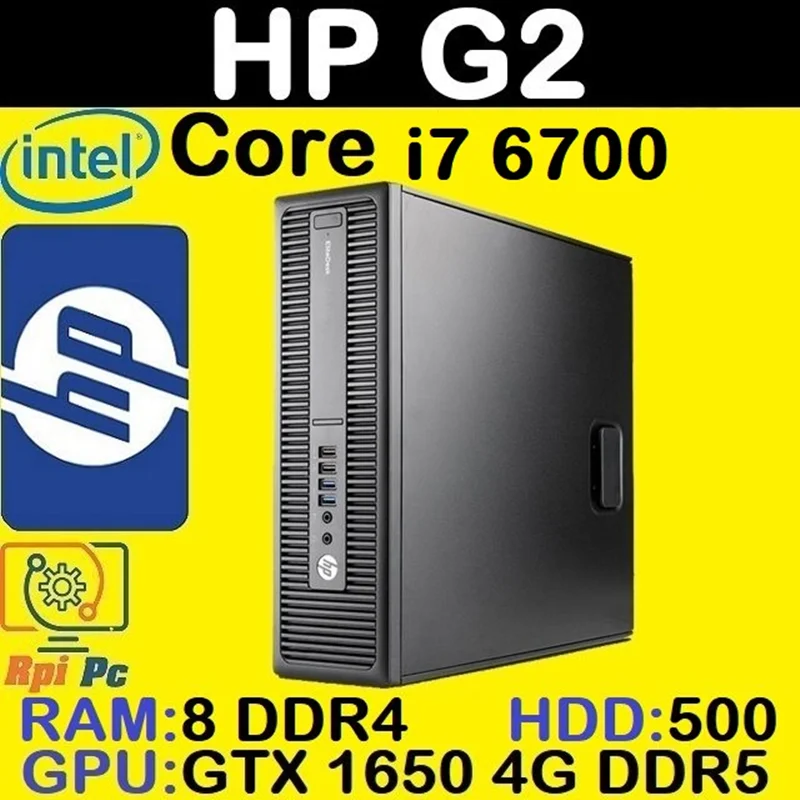 کیس استوک وارداتی HP EliteDesk G2 با پردازشگر Core i7 نسل 6 رم 8DDR4 هاردHDD 500 گرافیک GTX 1650 4G DDR5