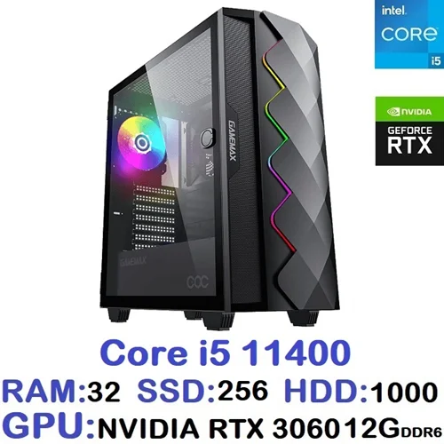 سیستم گیمینگ GAMING PC CORE i5 11400 | RAM 32 | RTX 3060 12G DDR6