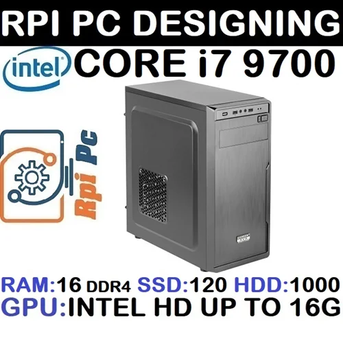 کیس آکبند اسمبل شده Rpi Pc با پردازشگر Core i7 نسل نهم رم 16DDR4 هارد SSD 120G+HDD 1000G گرافیک اینتل مجتمع 16G