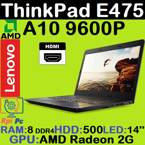 لپ تاپ استوک لنوو  LAPTOP LENOVO THINKPAD E475 | AMD A10-9600 | RAM 8 | RADEON 2G