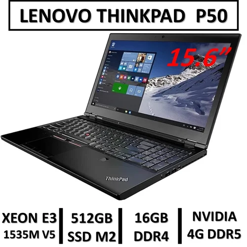 لپ تاپ استوک لنوو LENOVO THINKPAD  P50  INTEL XEON E3-1335M V5 RAM16 SSD512M2 QUADROM2000 4G