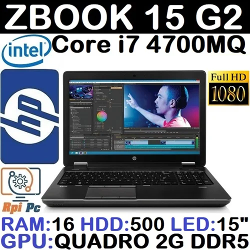 لپ تاپ استوک اچ پی HP ZBook 15 G2 | Core i7-4700MQ | RAM 16 | HDD 500 | Quadro 2G DDR5