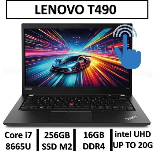 لپ تاپ تینک پدT490  استوک لمسی مدل  LAPTOP LENOVO THINKPAD  T490 TOUCH | intel Core i7 8665U | 16GB RAM DDR4 | 256GB SSD M2
