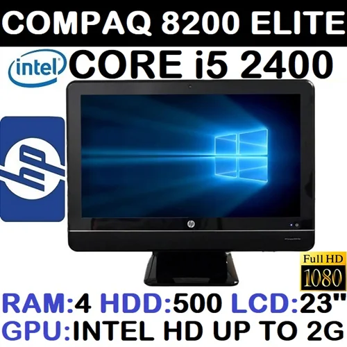 آل این وان استوک وارداتی اچ پی 23 اینچ FULL HD مدل COMPAQ 8200 ELITE با پردازشگر Core i5 نسل دوم رم4 گرافیک اینتل مجتمع 2G
