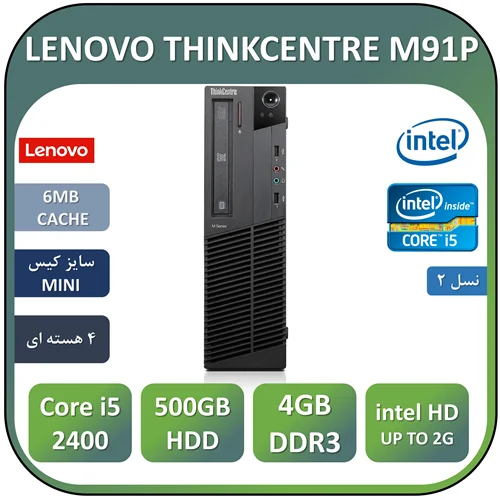 مینی کیس لنوو استوک LENOVO ThinkCentre M91p با پردازنده Core i5 2400