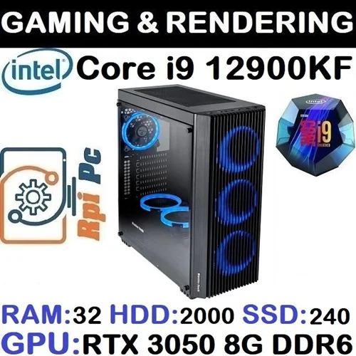 سیستم گیمینگ GAMING PC CORE i9 12900KF | RAM 32 | RTX 3050