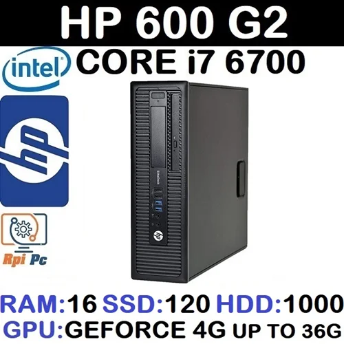 کیس استوک وارداتی HP ELITEDSEK 600 G2 با پردازشگر Core i7 نسل 6 رم 16DDR4 هارد1000G + SSD 120G گرافیک GEFORCE 4G