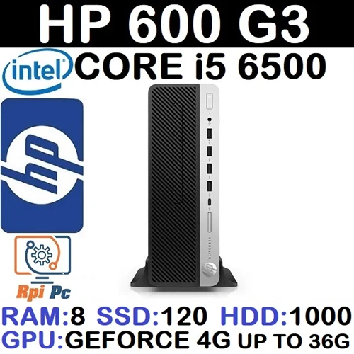 کیس استوک وارداتی HP 600 G3 با پردازشگر Core i5 نسل 6 رم 8DDR4 هارد 1000G + SSD 120G گرافیک GEFORCE 4G