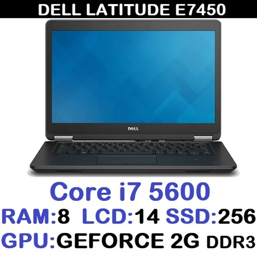 لپ تاپ استوک دل DELL LATITUDE E7450 | Core i7-5600 | RAM 8 | SSD 256