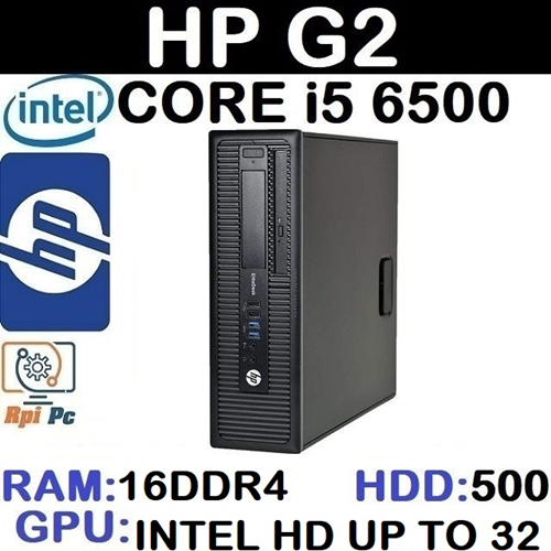 کیس استوک وارداتی HP EliteDesk G2 با پردازشگر Core i5 نسل 6 رم 16DDR4 هاردHDD 500 گرافیک اینتل