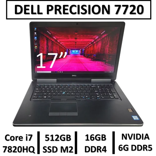 لپ تاپ ورک استیشن دل گرافیکدار 6G استوک   DELL PRECISION 7720  CORE i7 7820HQ RAM 16 SSD512  QUADRO P3000