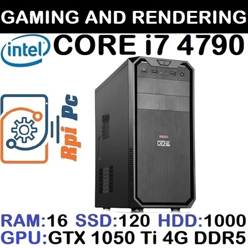 کیس اسمبل شده گیمینگ و رندرینگ با پردازشگر Core i7 نسل 4 رم 16DDR3 هارد 120G SSD+1000G HDD گرافیک GTX 1050 4G DDR5 128 BIT