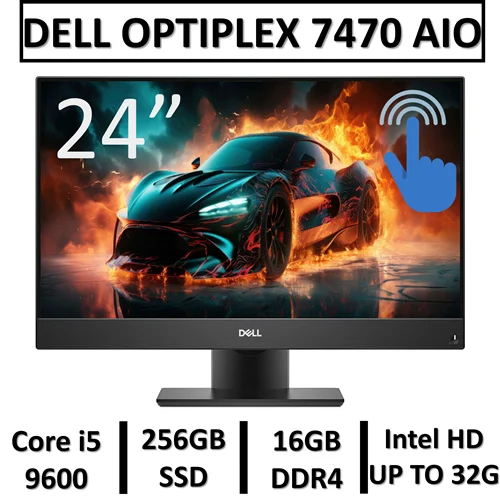 آل این وان استوک لمسی مدل Dell Optiplex 7470/CPU CORE i5 9600/RAM 8GB DDR4/256GB SSD/Intel Graphics