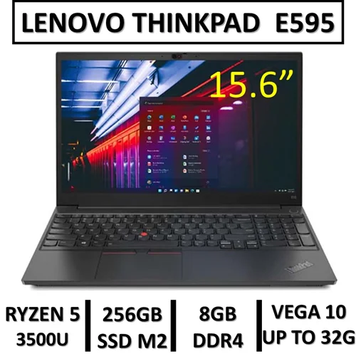 لپ تاپ استوک لنوو  LENOVO THINKPAD  E595 AMD RYZEN 5 3500U RAM 8 SSD 256 M2  15.6"FHD GPU  RADEON VEGA 2G