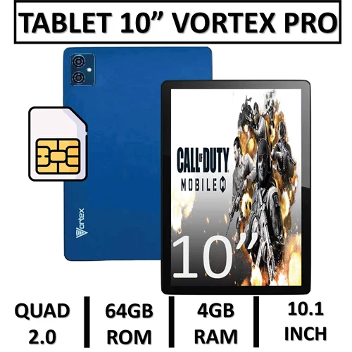 تبلت آکبند سیم کارت خور مدلVORTEX T10M PRO | 10.1INCH | 5MP FRONT | 8MP REAR | QUAD2.0CORE