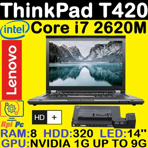 لپ تاپ استوک لنوو LAPTOP LENOVO THINKPAD T420 | Core i7-2620M | RAM 8 | GEFORCE 1 G