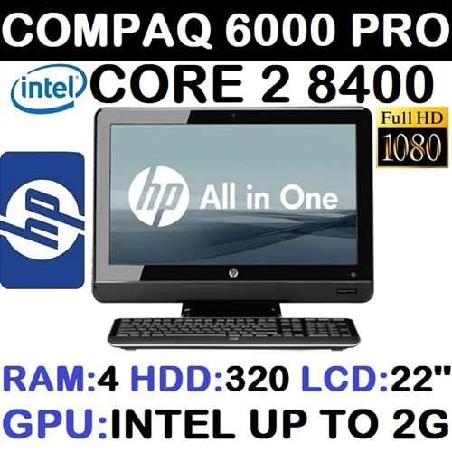 آل این وان استوک وارداتی اچ پی 22 اینچ FULL HD مدل 8300 باپردازشگر Core 2 8400 رم4 گرافیک اینتل مجتمع 2G
