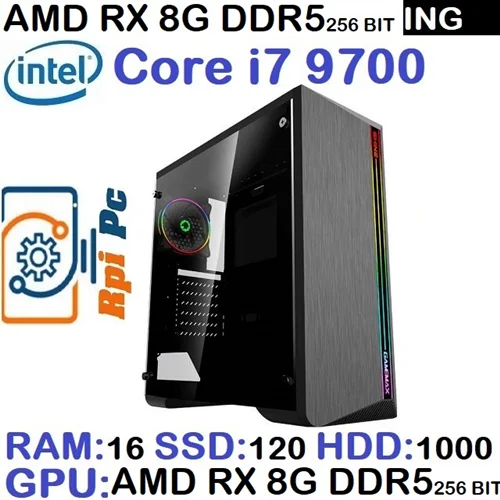 سیستم گیمینگ رندرینگ آکبند یکسال گارانتیGAMING PC CORE i7 9700F | RAM 16 گرافیک 8G DDR5