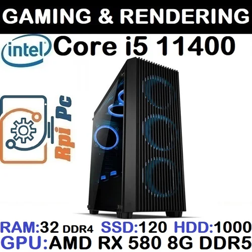 سیستم گیمینگ GAMING PC CORE i5 11400 | RAM 32| RX 580 8G DDR5