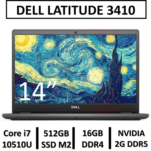 لپ تاپ استوک دل مدل LAPTOP DELL LATITUDE 3410 | INTEL CORE i7-10510U | 16GB RAM DDR4 | 512GB SSD M2 | 14"HD | NVIDIA GEFORCE MX230 2GB DDR5