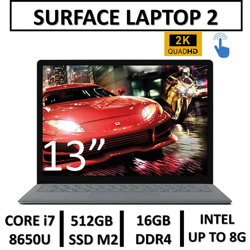 لپ تاپ استوک مایکروسافت سرفیس لپتاپ 2 مدلMICROSOFT SURFACE LAPTOP 2 | INTEL CORE i7-8650U | 16GB RAM DDR4 | 512GB SSD M2