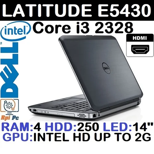 لپ تاپ استوک وارداتی Dell Latitude E5430 با پردازشگر Core i3 2328M نسل دوم رم 4DDR3 گرافیک اینتل مجتمع 2G با LED 14