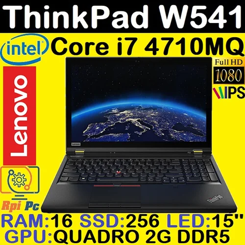 لپ تاپ استوک وارداتی لنوو Lenovo W541 با پردازشگر CORE i7 نسل4 رم16 هاردSSD 256G گرافیک QUADRO 2G GDDR5