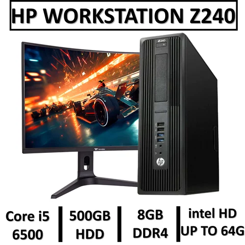 کامپیوتر استوک اچ پی مدل HP WORKSTATION Z240 | INTEL CORE I5 6500 | 8GB RAM DDR4 | 500GB HDD | HD GRAPHICS 630