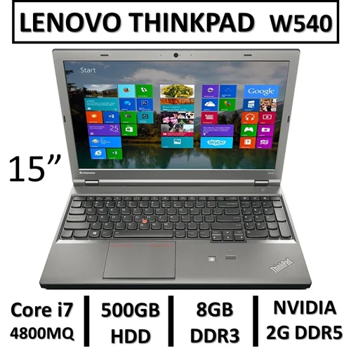 لپ تاپ استوک لنوو مدل LAPTOP LENOVO WORKSTATION  W540 | INTEL i7 4800MQ | 8GB RAM DDR3 | 500GB HDD | NVIDIA QUADRO 2G DDR5