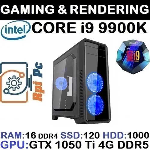 سیستم گیمینگ GAMING PC CORE i9 9900K | RAM 16 | GTX 1050