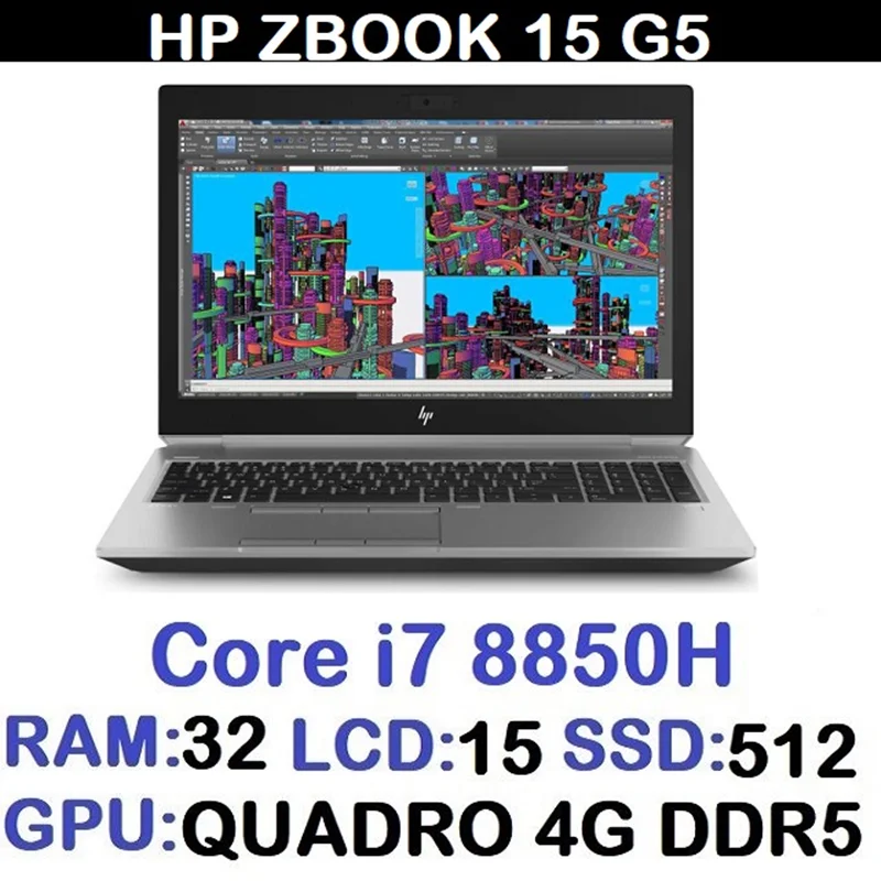 لپ تاپ استوک وارداتی HP ZBOOK 15 G5 با پردازشگر Core i7 نسل 8 رم32DDR4 گرافیک QUADRO 4G DDR5