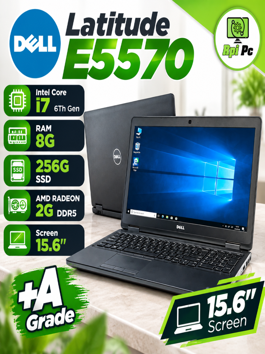 لپ تاپ دل گرافیکدار نسل ششم استوک مدلUSED LAPTOP STOCK DELL LATITUDE E5570/Core i7 6600/8GB/256G SSD /GPU 2G DDR5