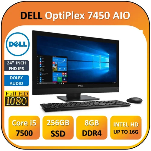آل این وان استوک دل 24 اینچ ALLINONE DELL OptiPlex 7450 AIO/Core i5 7500/8GB DDR4/SSD 256