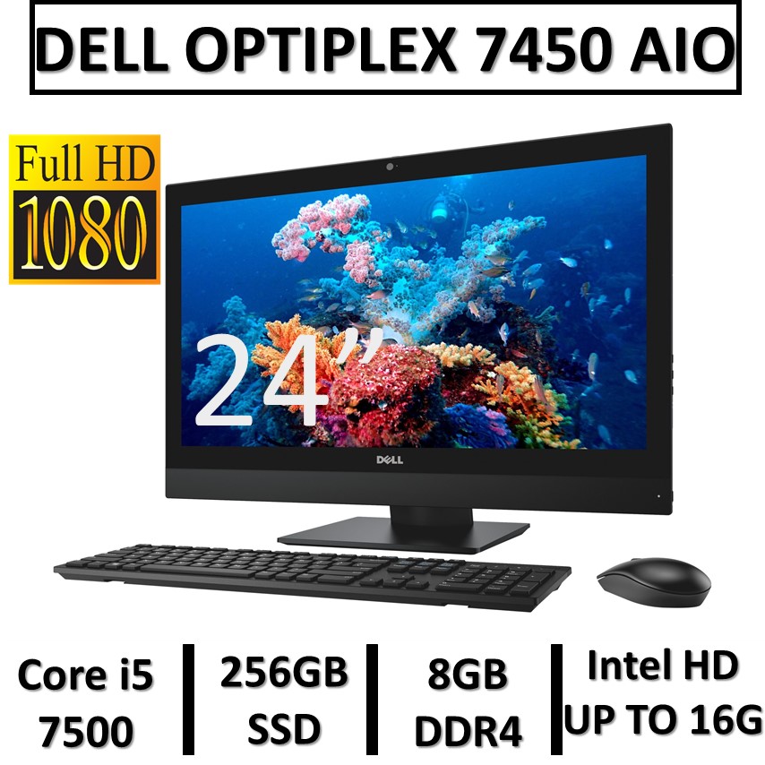 آل این وان استوک دل 24 اینچ   USED ALLINONE DELL OptiPlex 7450 AIO/CPU Core i5 7500/RAM 8/ 256G SSD