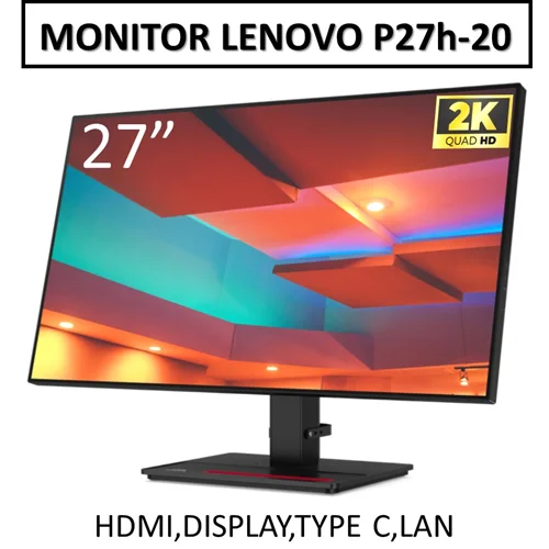 مانیتور لنوو استوک مدل LENOVO THINKVISION P27h-20 صفحه 27 اینچ 2K بدون فریم