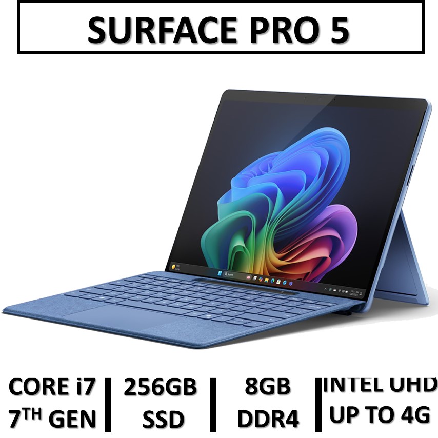لپ تاپ استوک لمسی تبلتشو مایکروسافت سرفیس پرو5 نسل هفتمUSED LAPTOP SURFACE PRO 5 | INTEL CORE i7 7TH GEN|RAM 8G | SSD 256 |