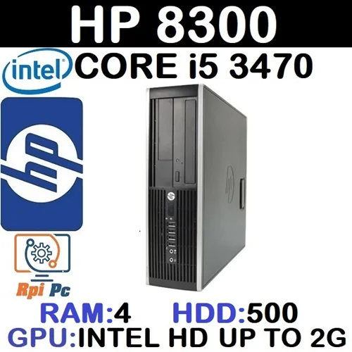 کیس استوک وارداتی HP Compaq Elite 8300 با پردازشگر Core i5 نسل3 رم4 هارد 500 گرافیک اینتل مجتمع 2G