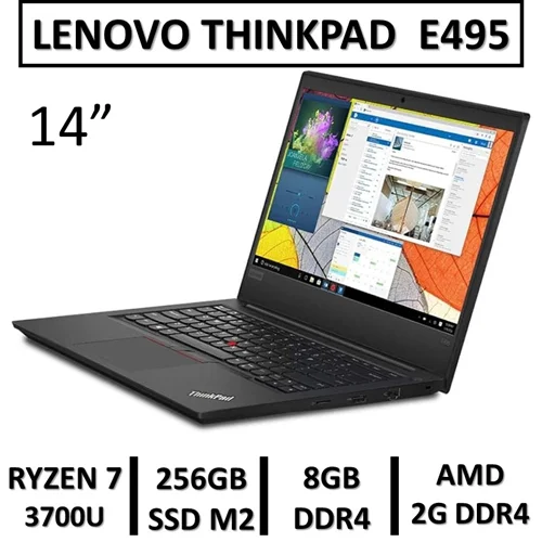 لپ تاپ استوک لنوو مدل LAPTOP LENOVO THINKPAD  E495 | AMD RYZEN 7 3700U | 8GB RAM DDR4 | 256GB SSD M2 | RADEON VEGA 10 2G DDR4