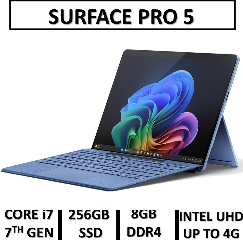 لپ تاپ استوک لمسی تبلتشو مایکروسافت سرفیس پرو5 نسل هفتمUSED LAPTOP SURFACE PRO 5 | INTEL CORE i7 7TH GEN|RAM 8G | SSD 256 |